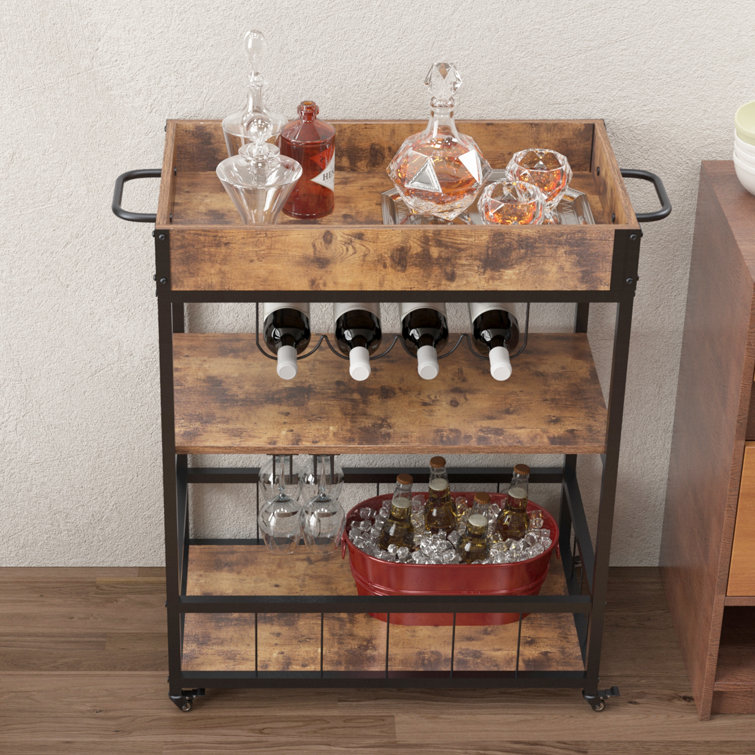 sogesfurniture 27.5'' Wide Bar Cart with Wine Bottle Storage Wayfair